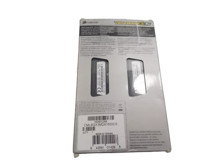 PAMIĘĆ RAM CORSAIR VENGEANCE 8GB 2X4GB DDR3 1600