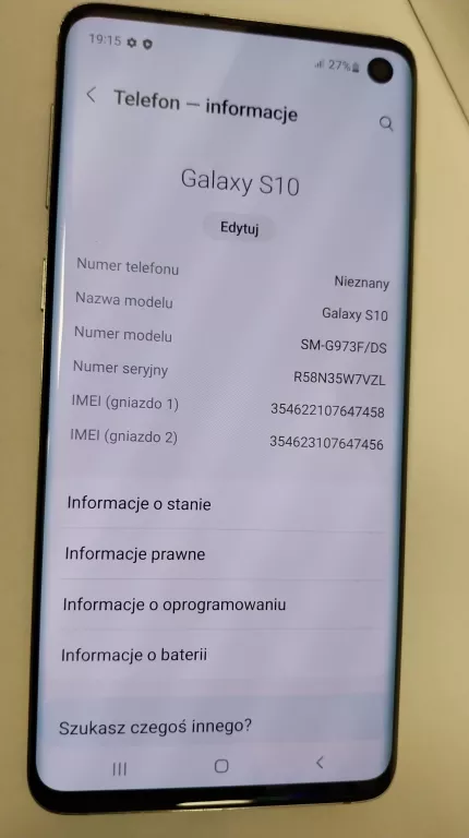 TELEFON SAMSUNG GALAXY S10 DUOS 8/128GB SM-G973F/DS/354622107647458