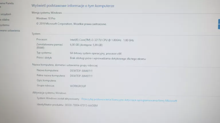 LAPTOP ASUS X550C, I3-3217U, 6GB RAM, DYSK 1TB, ŁADOWARKA