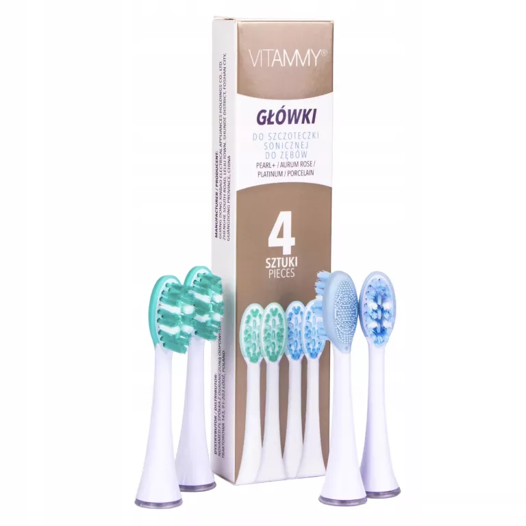 KOŃCÓWKI DO SZCZOTECZEK PLATINUM I PEARL+ VITAMMY TOW009216 4 SZTUKI BIAŁE