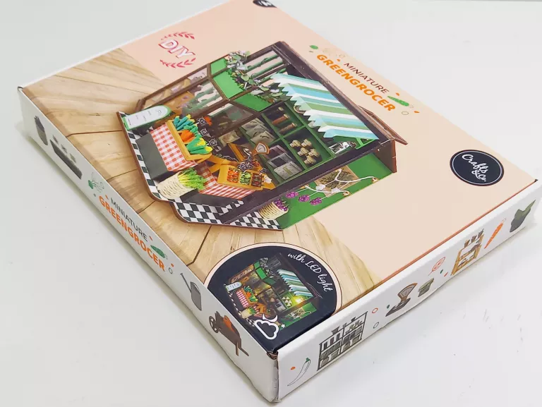 MINIATUROWY DOMEK WARZYWNIAK DIY ŚWIATŁO LED CRAFTS&CO ZRÓB TO SAM