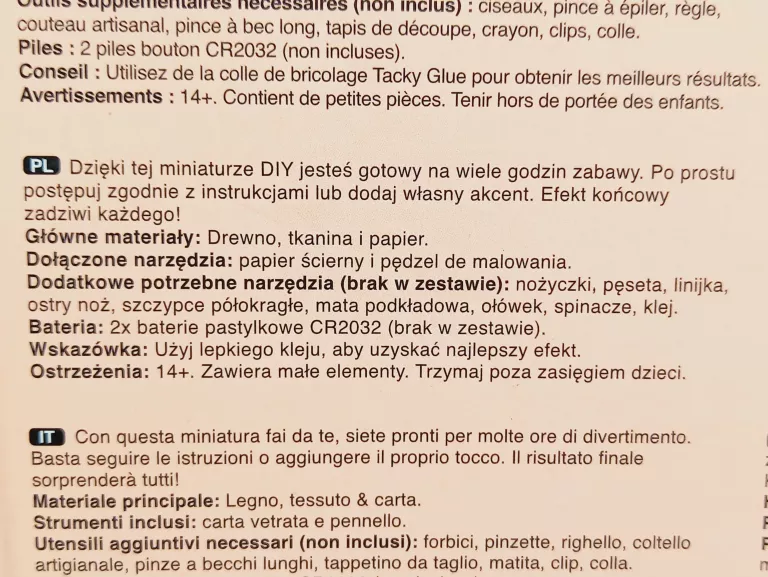 MINIATUROWY DOMEK WARZYWNIAK DIY ŚWIATŁO LED CRAFTS&CO ZRÓB TO SAM