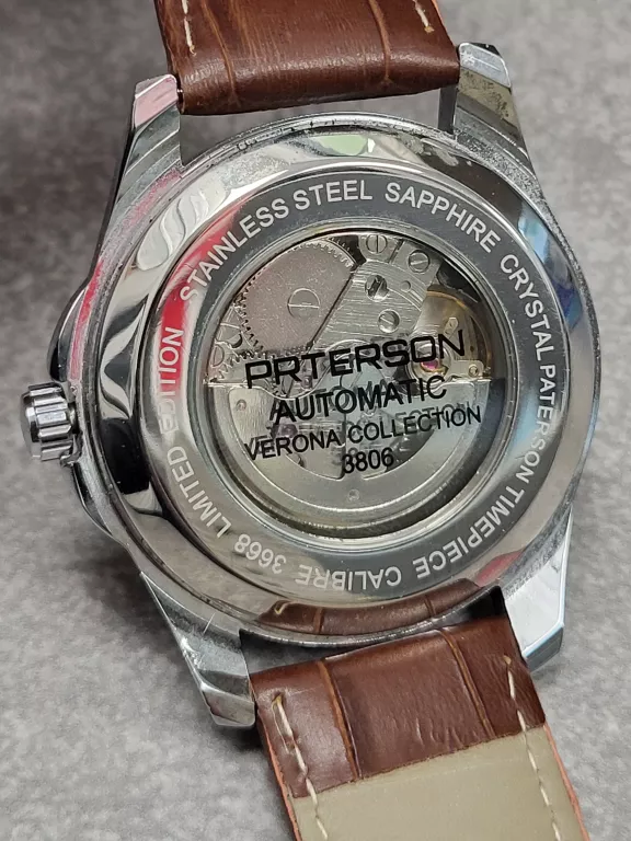 ZEGAREK AUTOMATYCZNY PATERSON 3668 AUTOMATIC SZAFIROWE SZKŁO
