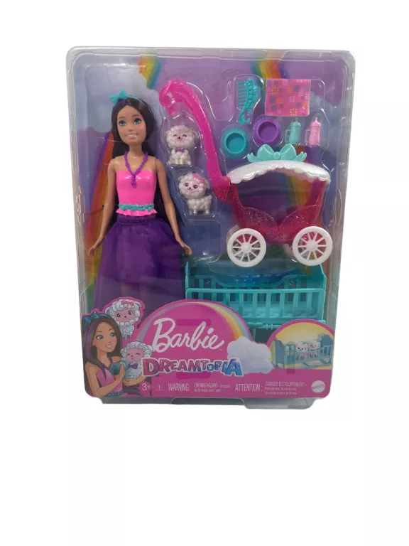 LALKA BARBIE SKIPPER Z WÓZKIEM I BOBASAMI OWIECZKI HLC29