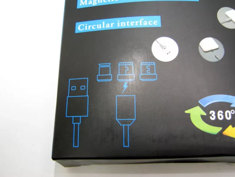 KABEL MAGNETYCZNY USB C/MICRO/APPLE WYMIENNE KOŃCÓWKI