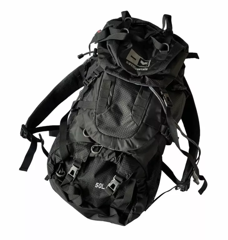 WYTRWAŁY PLECAK TURYSTYCZNY HIMOUNTAIN AB-2040 41-60 L CZARNY