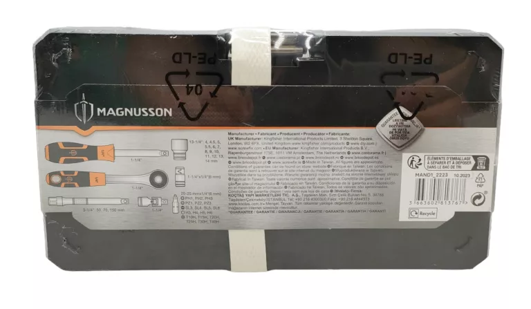 ZESTAW KLUCZY NASADOWYCH MAGNUSSON 1/4'' 40 SZT