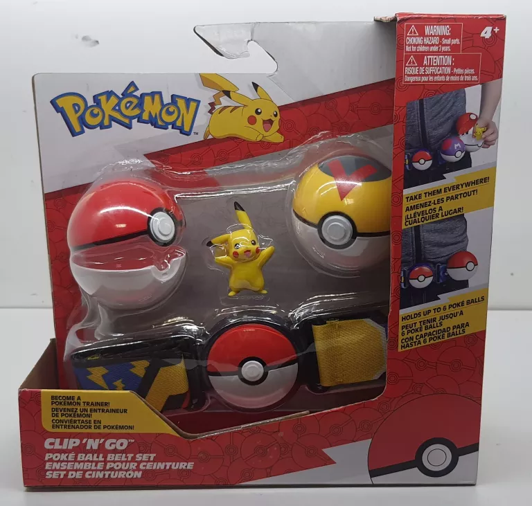 POKEMON CLIP N GO: PAS TRENERA + 2X POKEBALL + MINIFIGURKA PIKACHU