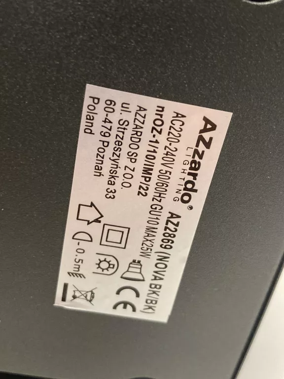 OPRAWA DO LAMPY AZZARDO AZ2869!IGŁA!