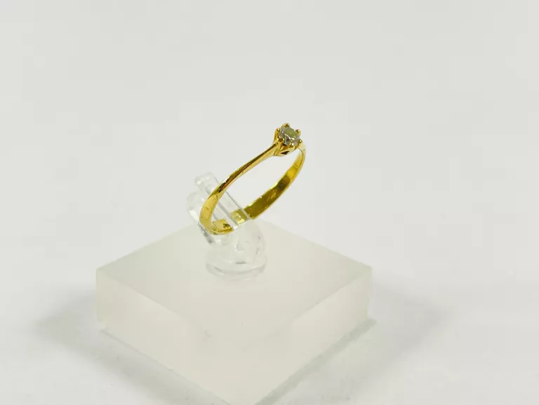 ZŁOTY PIERŚCIONEK Z BRYLANTEM 0,12CT 750 1,49G R12