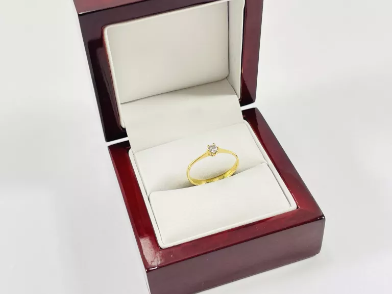 ZŁOTY PIERŚCIONEK Z BRYLANTEM 0,12CT 750 1,49G R12