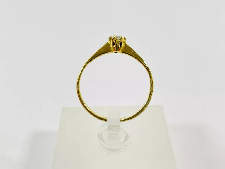 ZŁOTY PIERŚCIONEK Z BRYLANTEM 0,12CT 750 1,49G R12