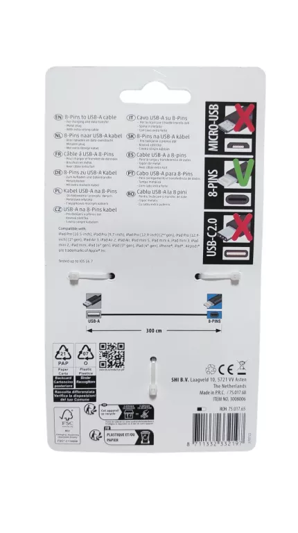 KABEL USB - 8-PIN APPLE LIGHTING 3M SOLOGIC