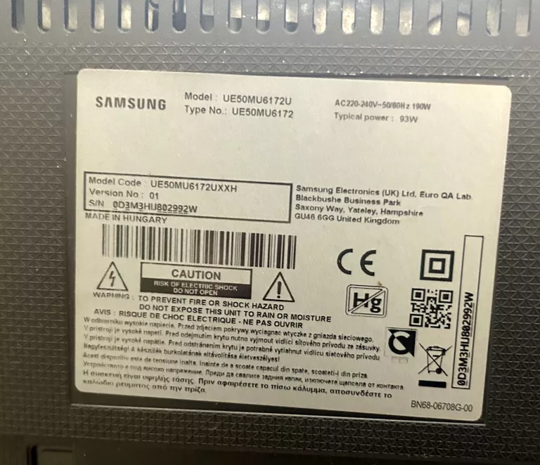 TELEWIZOR SAMSUNG UE50MU6172U