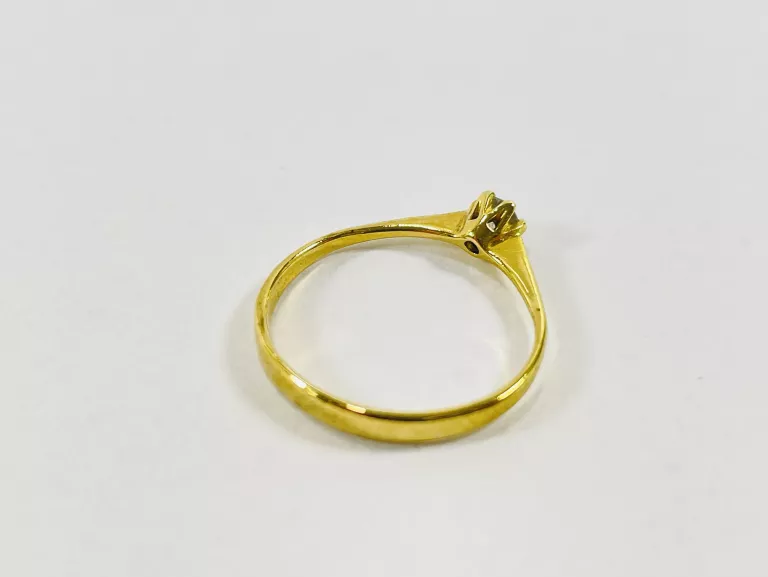 ZŁOTY PIERŚCIONEK Z BRYLANTEM 0,12CT 750 1,49G R12