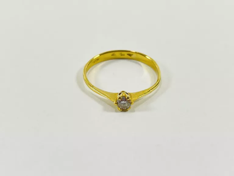 ZŁOTY PIERŚCIONEK Z BRYLANTEM 0,12CT 750 1,49G R12