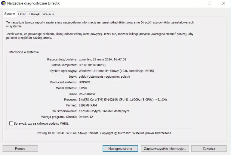 LAPTOP LENOVO IDEAPAD 3 15IML05 15,6'' I5-10210U 8GB RAM 256GB SSD WIN11