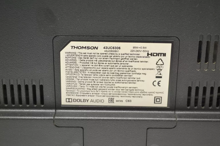 TV THOMSON 43UC6306 PILOT