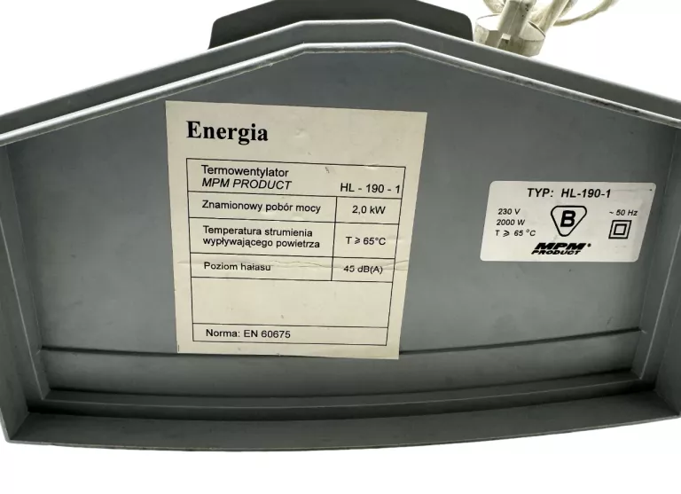 TERMOWENTYLATOR MPM HL-190-1