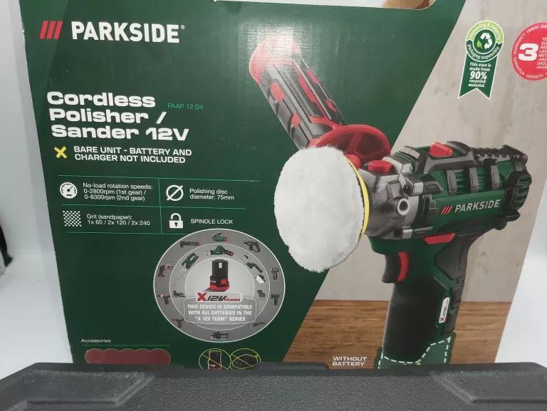 POLERKA AKUMULATOROWA PARKSIDE 12V PAAP 12 D4 KOMPLET