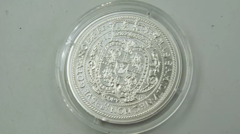 SREBRNA MONETA TALAR 1661 JAN KAZIMIERZ 1661 KOPIA 999 20G