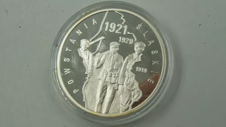 SREBRNA MONETA 10 ZŁ POWSTANIA ŚLĄSKIE 2011 925 14,14G