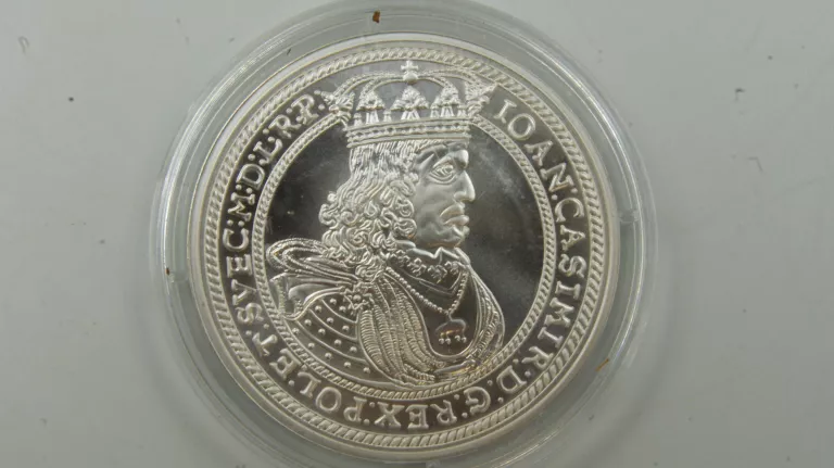 SREBRNA MONETA TALAR 1661 JAN KAZIMIERZ 1661 KOPIA 999 20G