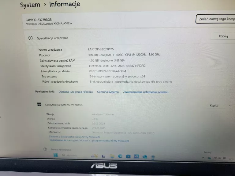 LAPTOP ASUS A509J
