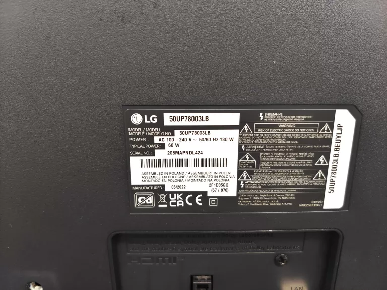 TELEWIZOR LG 50UP78003LB