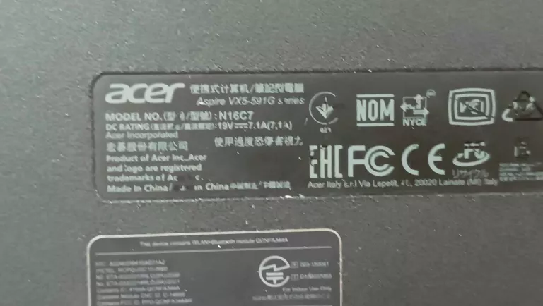 LAPTOP ACER ASPIRE VX15 N16C7 1TB PAMIECI INTEL CORE I7