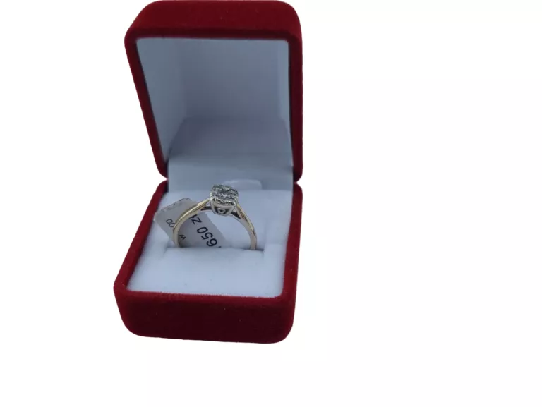CUDOWNY ZŁOTY PIERŚCIONEK DIAMENTY 375 R.12 WYCENA