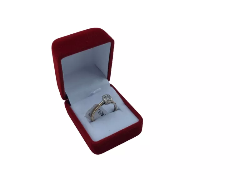CUDOWNY ZŁOTY PIERŚCIONEK DIAMENTY 375 R.12 WYCENA