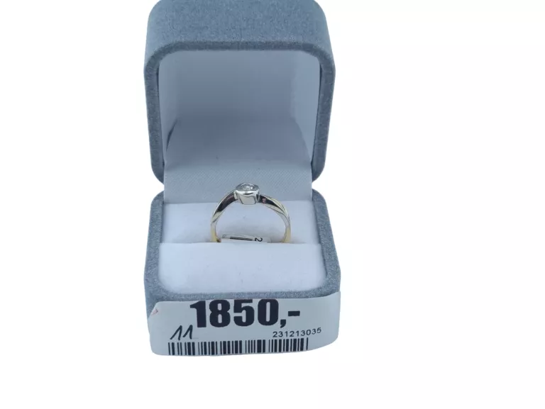 PRZEŚLICZNY ZŁOTY PIERŚCIONEK PR.585 R.9 DIAMENTY WYCENA