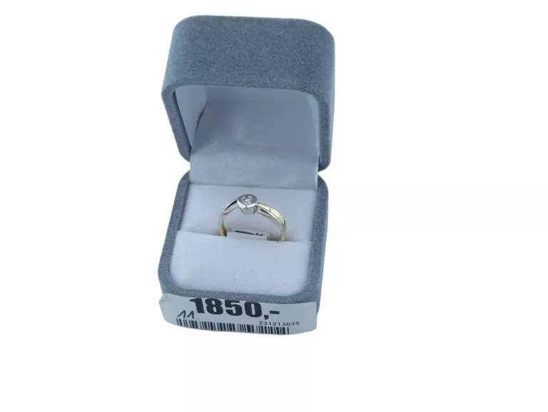 PRZEŚLICZNY ZŁOTY PIERŚCIONEK PR.585 R.9 DIAMENTY WYCENA