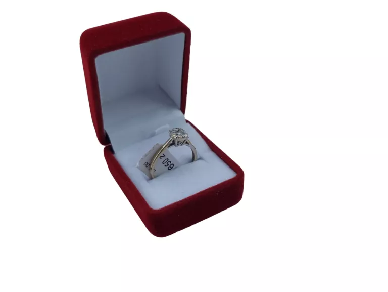 CUDOWNY ZŁOTY PIERŚCIONEK DIAMENTY 375 R.12 WYCENA