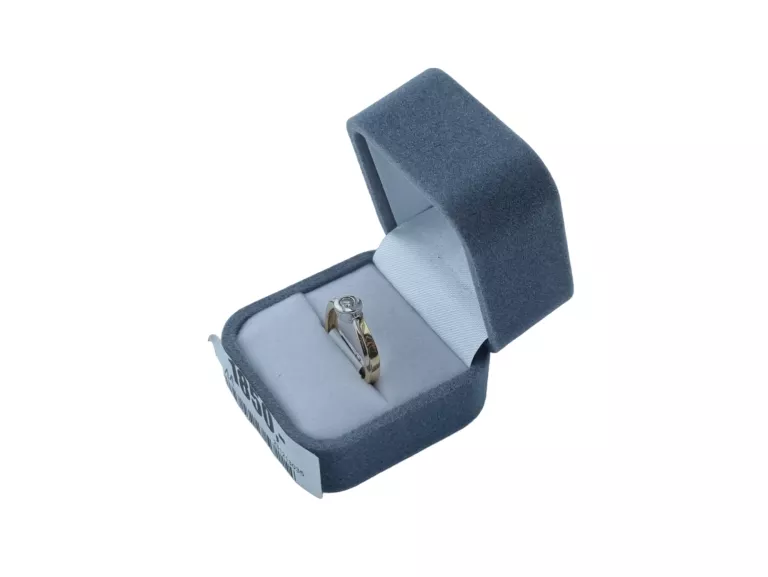 PRZEŚLICZNY ZŁOTY PIERŚCIONEK PR.585 R.9 DIAMENTY WYCENA