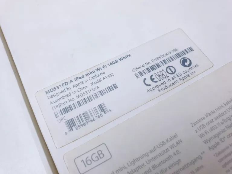TABLET APPLE IPAD MINI 16GB KOMPLET