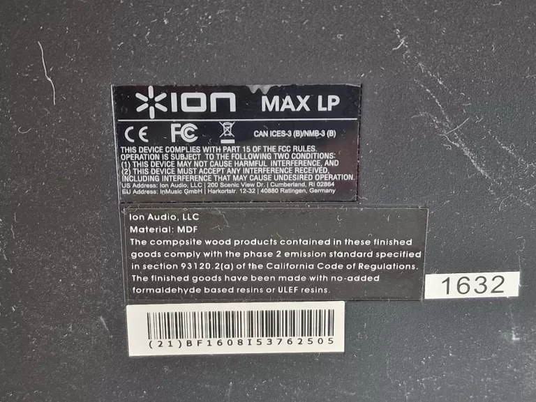 GRAMOFON ION MAX LP BK + PŁYTA