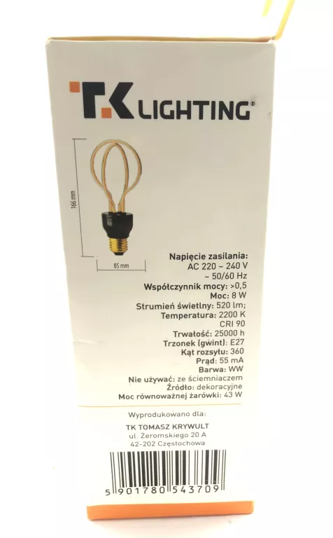 TK LIGHTING 4370 ŻARÓWKA DEKORACYJNA 8W E27