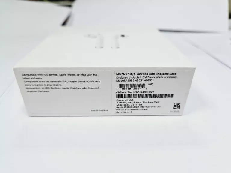 SŁUCHAWKI APPLE AIRPODS 2 GENERACJA MV7N2ZM/A PUDEŁKO