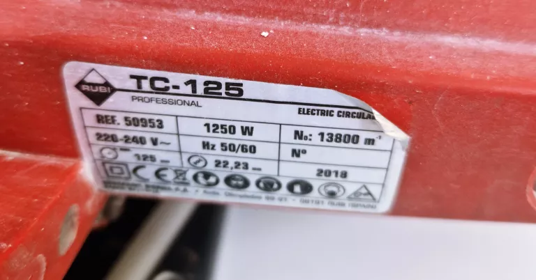 RUBI (50953) PILARKA TARCZOWA TC-125 ELEKTRYCZNA