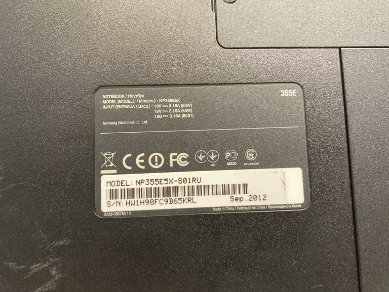 LAPTOP SAMSUNG 355E + LADOWARKA