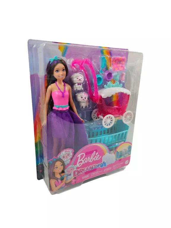 BARBIE LALKA SKIPPER I ZESTAW DO KARMIENIA Z OWIECZKAMI I WÓZKIEM HLC29