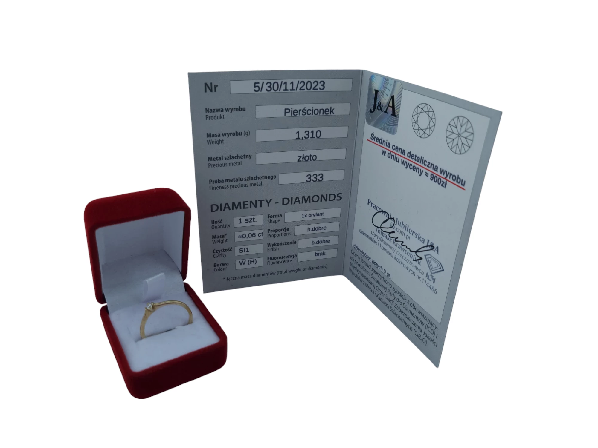 przepiekny-zloty-pierscionek-brylant-wycena-333-r14-hallera-53-wroclaw