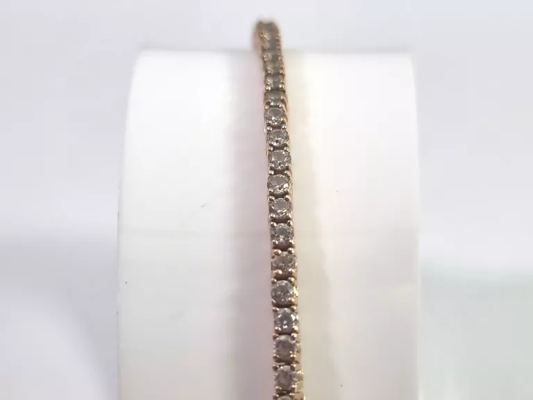 ZŁOTA BRANSOLETKA Z CYRKONIAMI 585 14K 17CM 9,29G