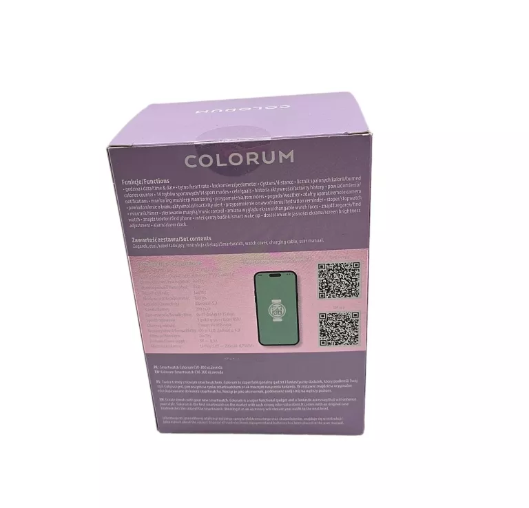 SMARTWATCH FOREVER COLORUM CW-300 FIOLETOWY IPS