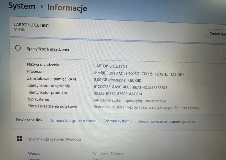 LAPTOP LENOVO V14-IIL 256GB / 8GB / I3!