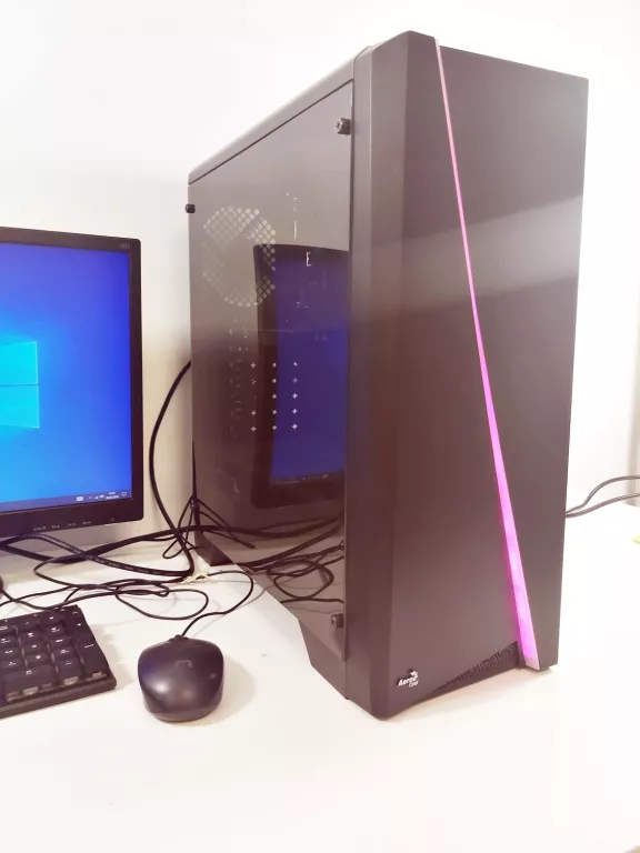 KOMP.STACJONARNY W10/8GBR/GTX1050TI/I5/126GB SSD+MYSZ,KABLE,KLAW,MONITOR