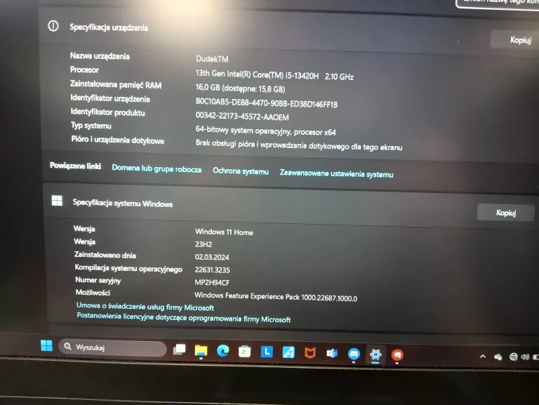 LAPTOP LENOVO LOQ 15IRH8 I5-13420H 16/512GB RTX 3050 @@@