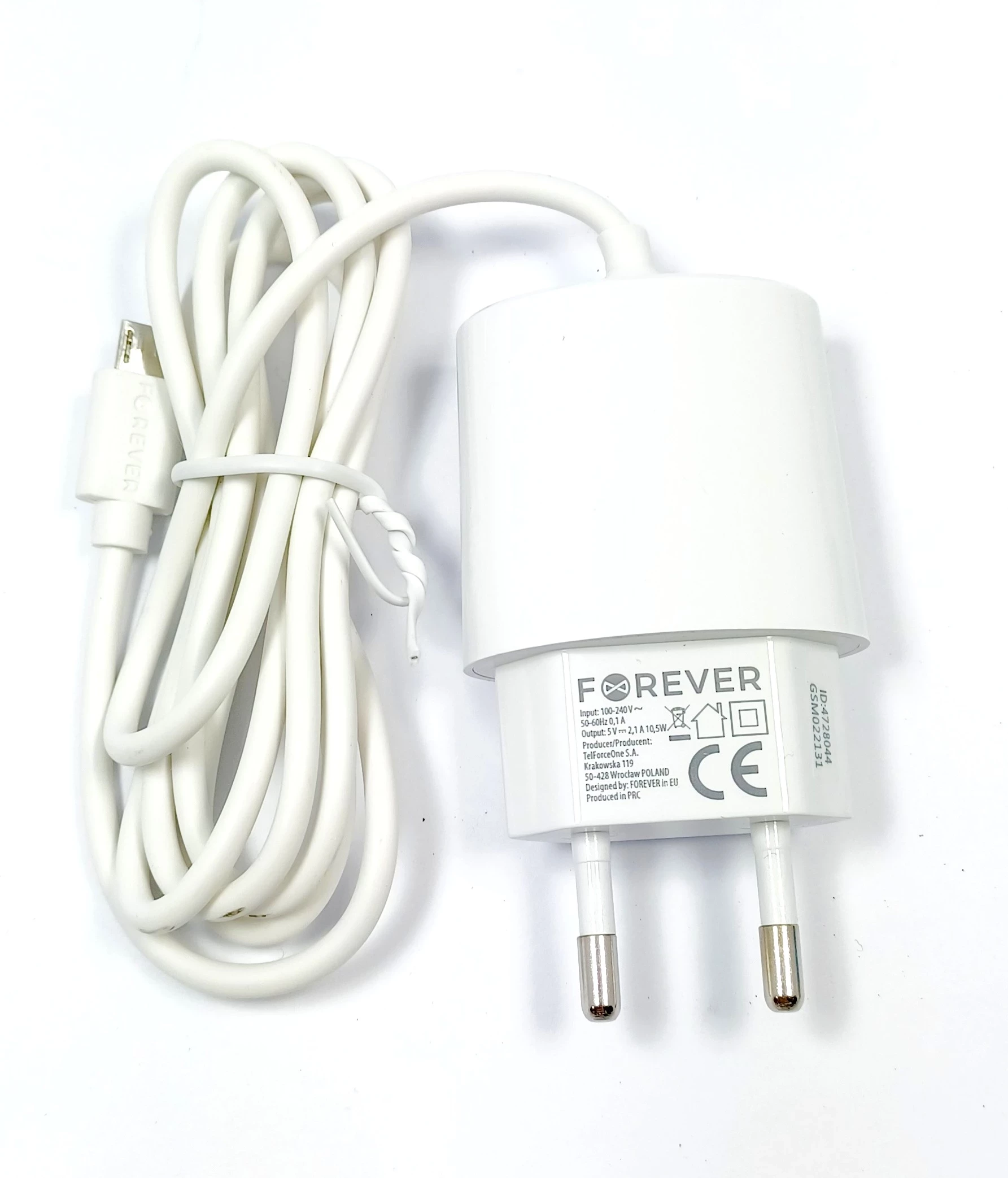 ladowarka-forever-micro-usb-21-a-biala-ean-gtin-5907739499059